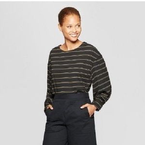 Prologue long sleeve pin tuck blouse